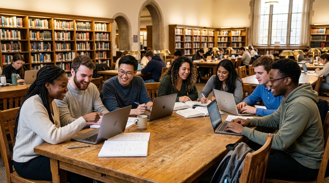 High school students studying together